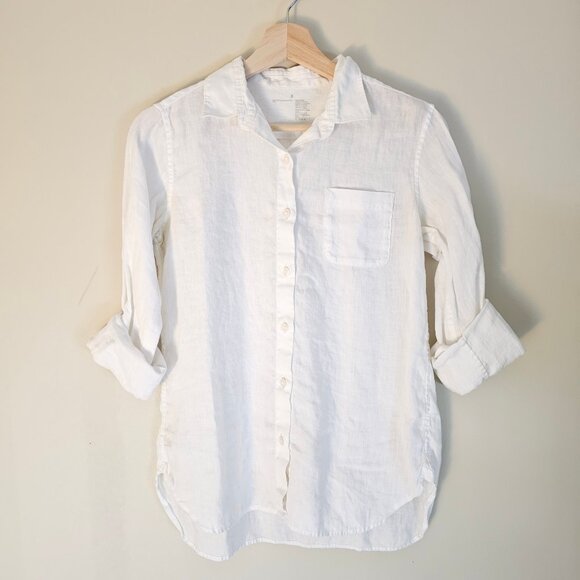 Muji Tops - Muji 100% Linen Button-Down Shirt - 2019 - White - Sz S
